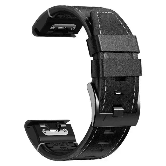 Garmin Leather Silicone QuickFit Band - Durable Stylish Strap