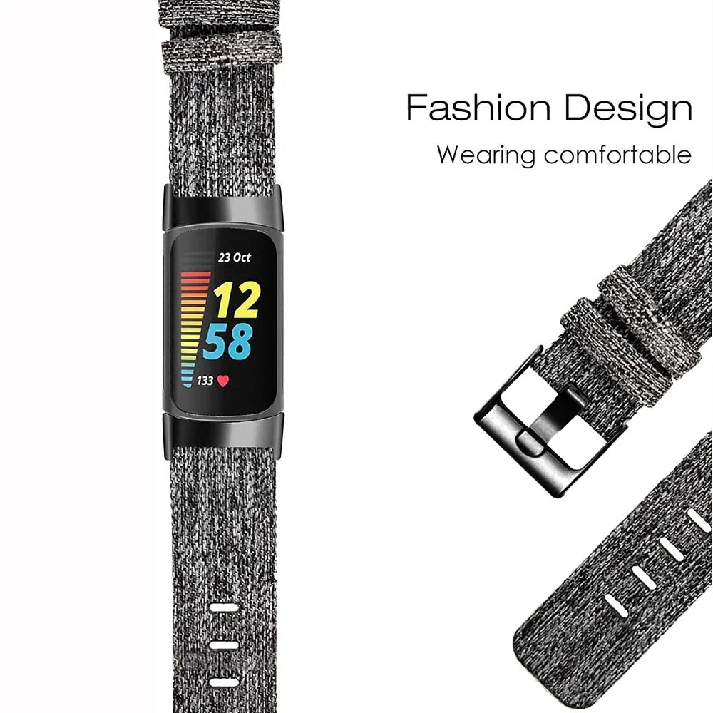 Fitbit Charge 6 5 Canvas Band - Comfortable Durable Strap