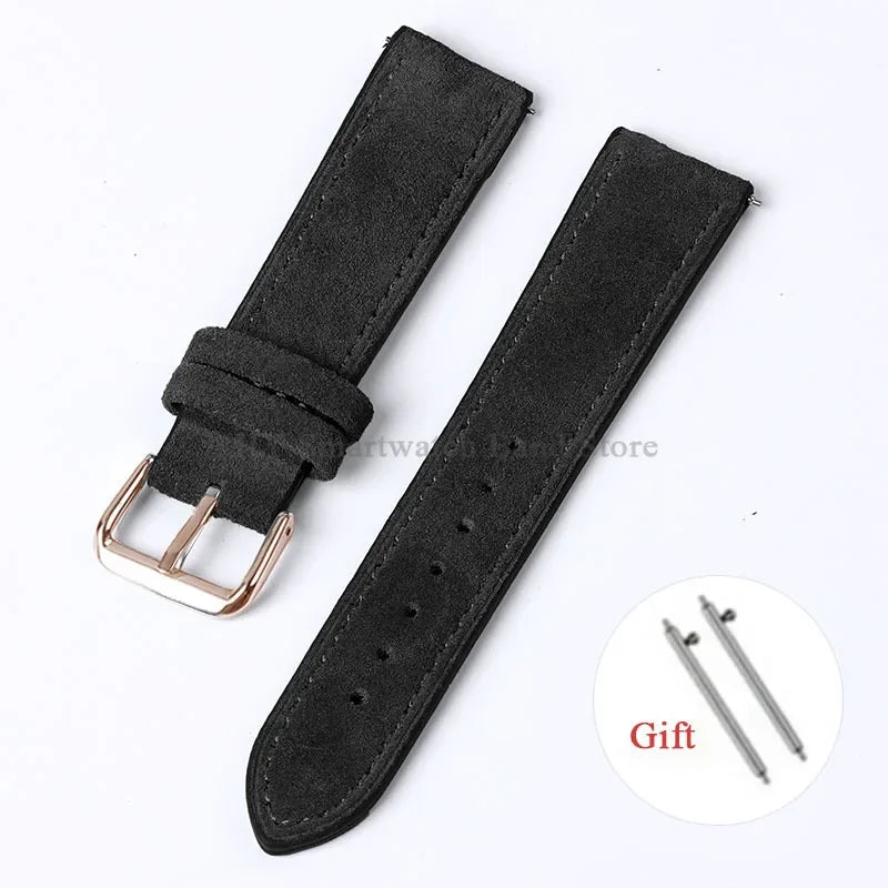OnePlus Smartwatch Vintage Suede Leather Band Quick Release Strap