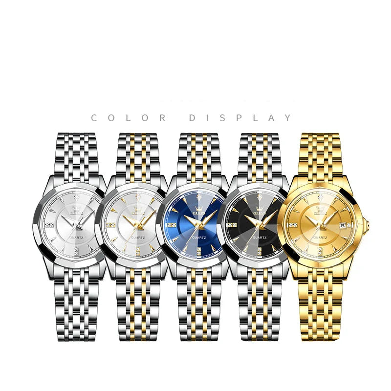 Women's Two Tone Stainless Steel Quartz Watch Luminous