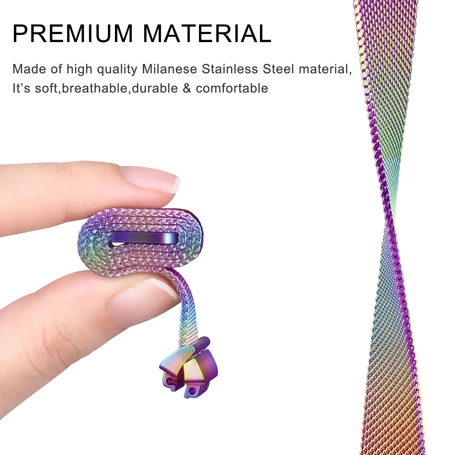 Fitbit Inspire 2, 1, HR Stainless Steel Magnetic Band - Mesh