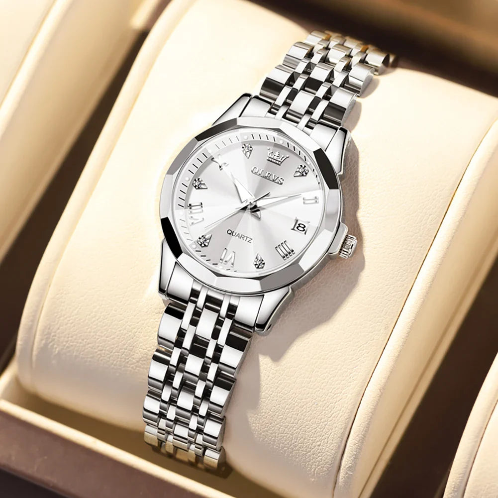 Women's Two Tone Stainless Steel Quartz Watch With Date