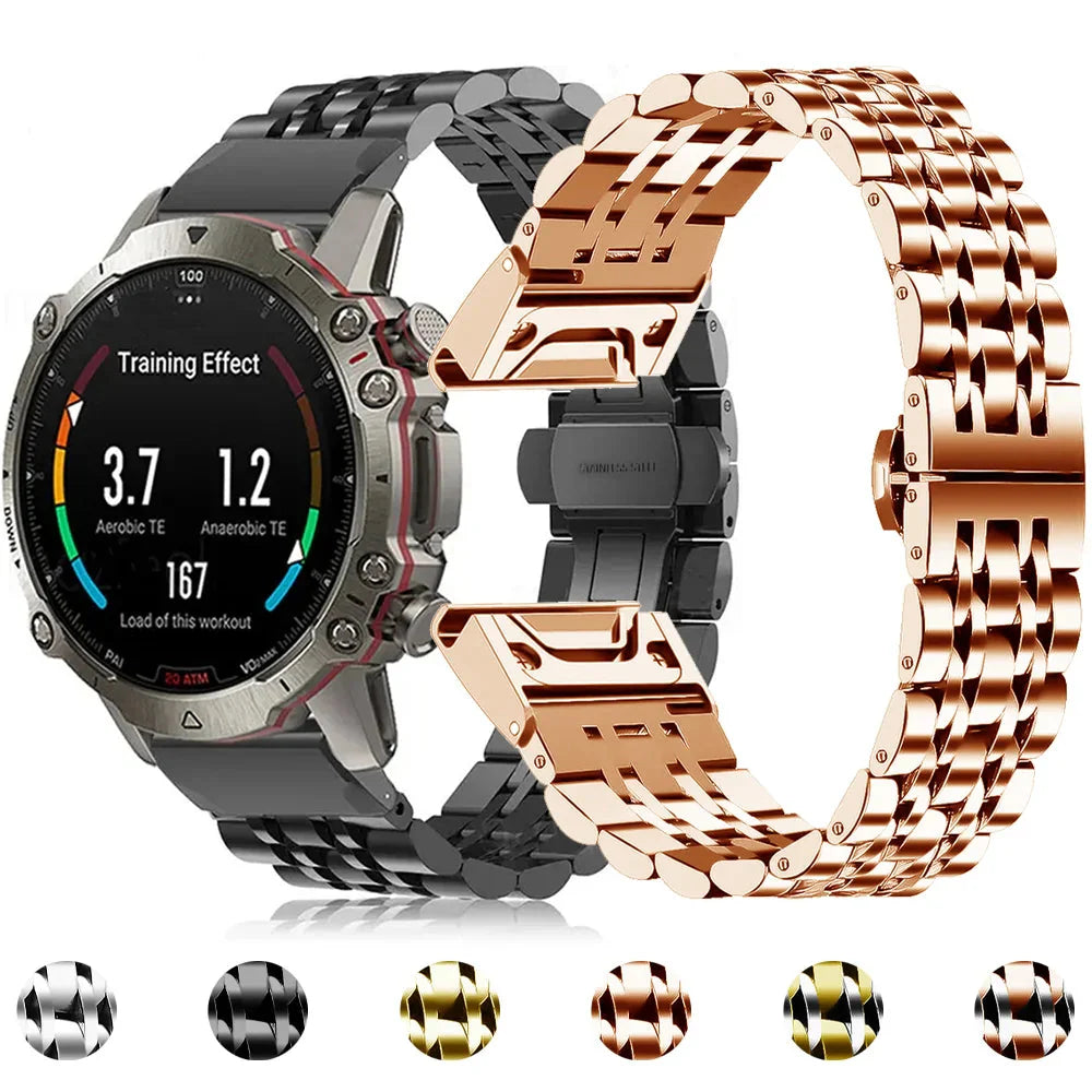 Garmin Stainless Steel Strap - Premium Metal Wristband