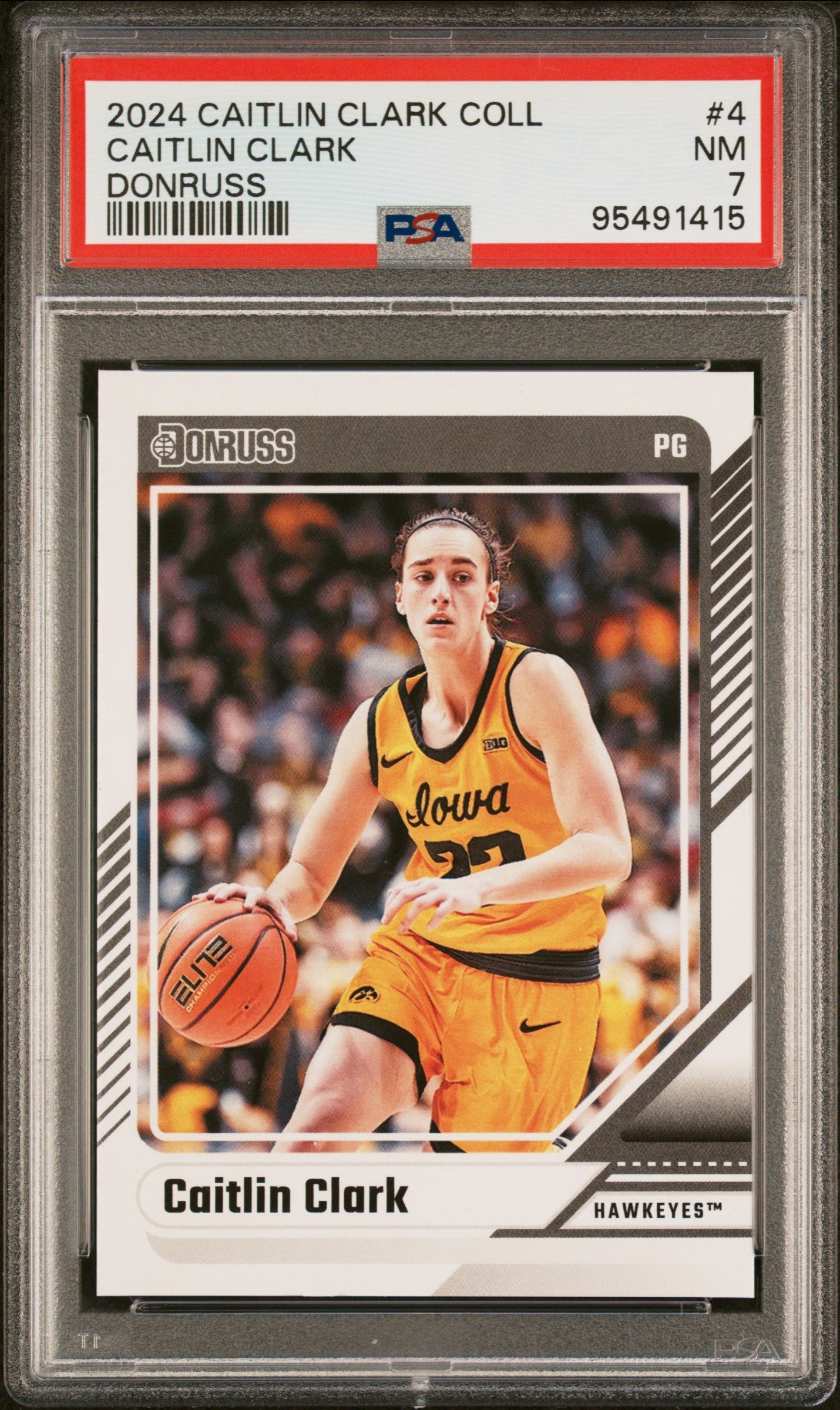 Graded 2024 Panini Caitlin Clark Collection Caitlin Clark #4 Donruss Rookie RC Basketball Card PSA 7 Near Mint