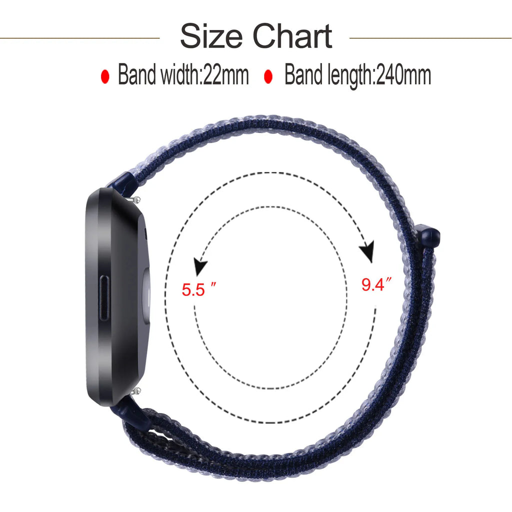 Nylon Velcro Fitbit Versa & Sense Bands