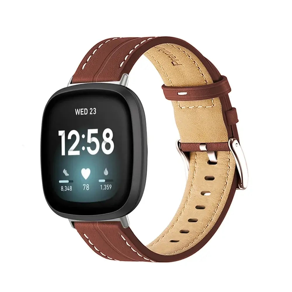 Fitbit Versa & Sense Leather Band - Premium Comfort