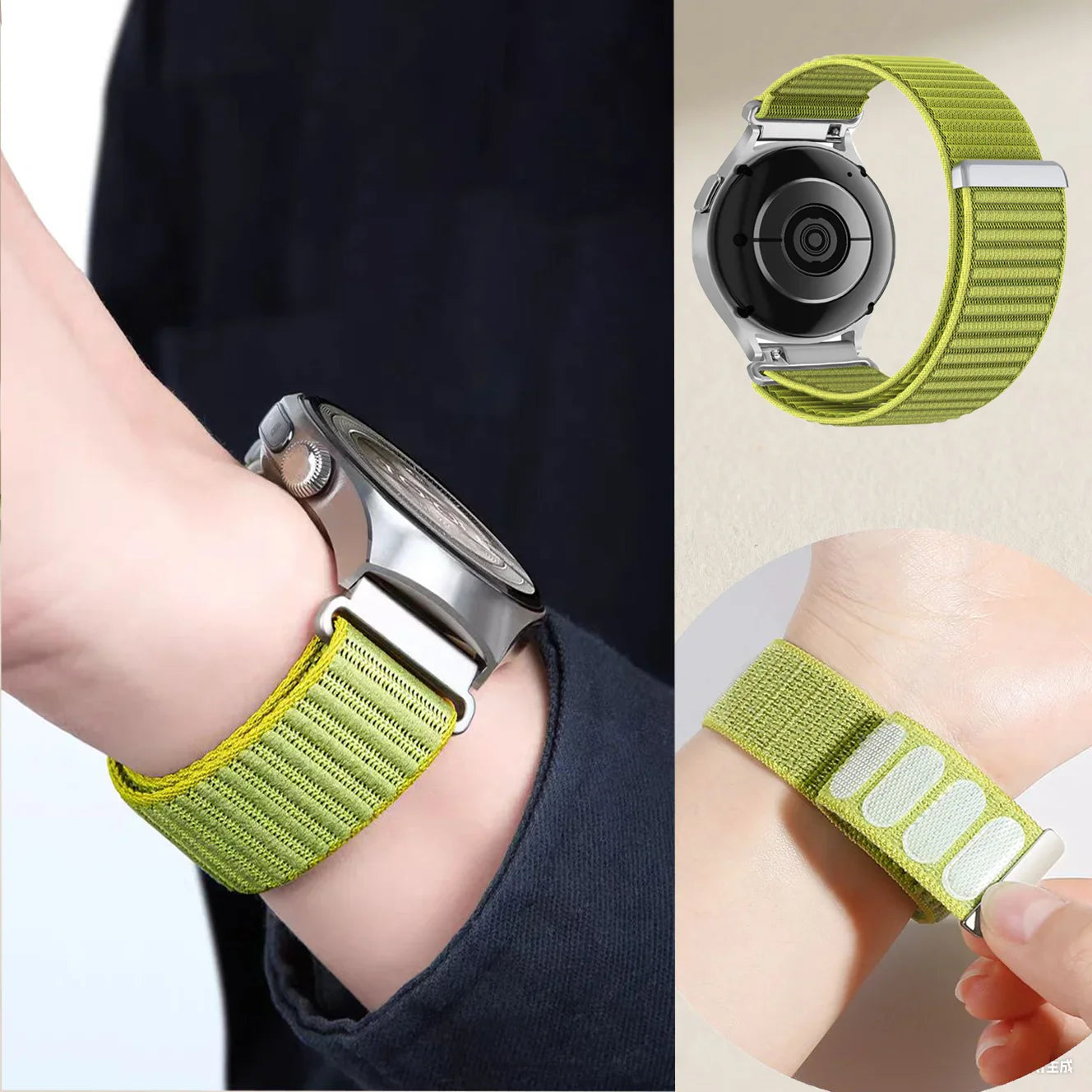 Polar Smartwatch Nylon Hook-and-Loop Bands For Unisex Comfort