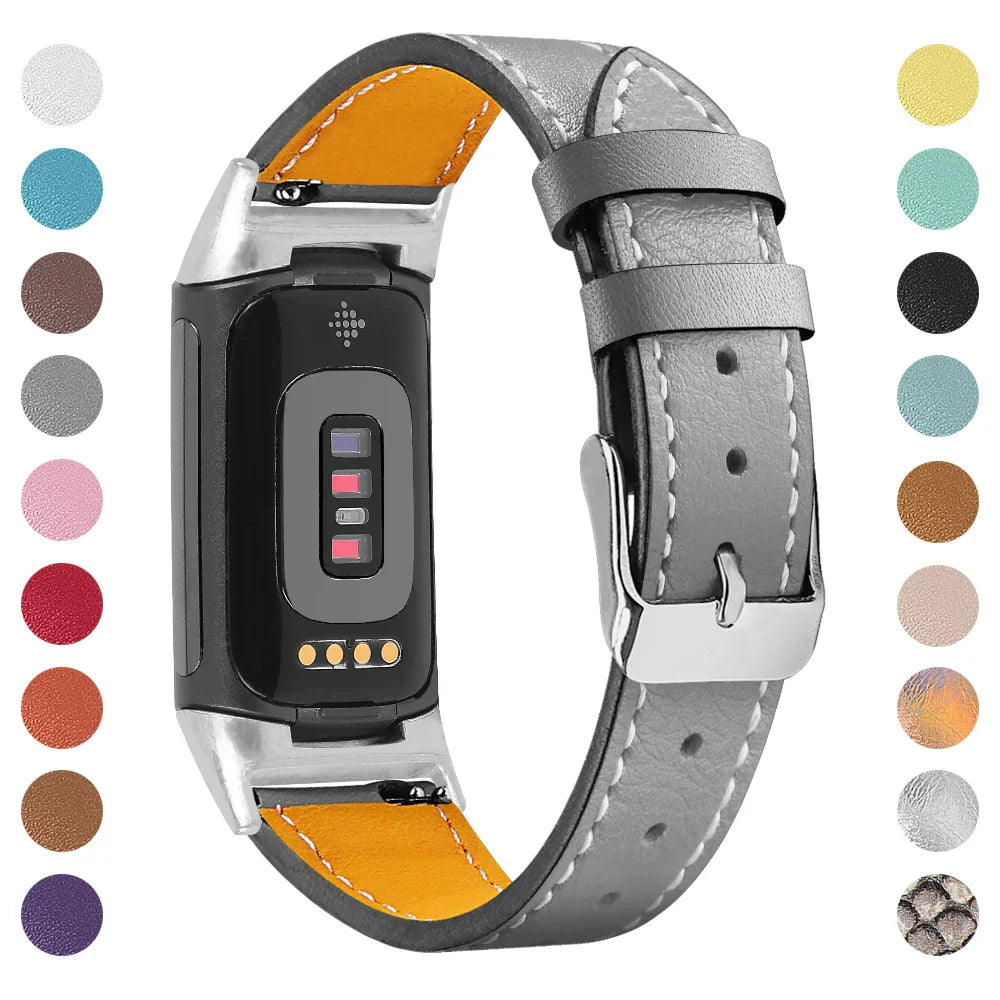 Fitbit Charge 5 6 Leather Strap - Stylish and Comfortable