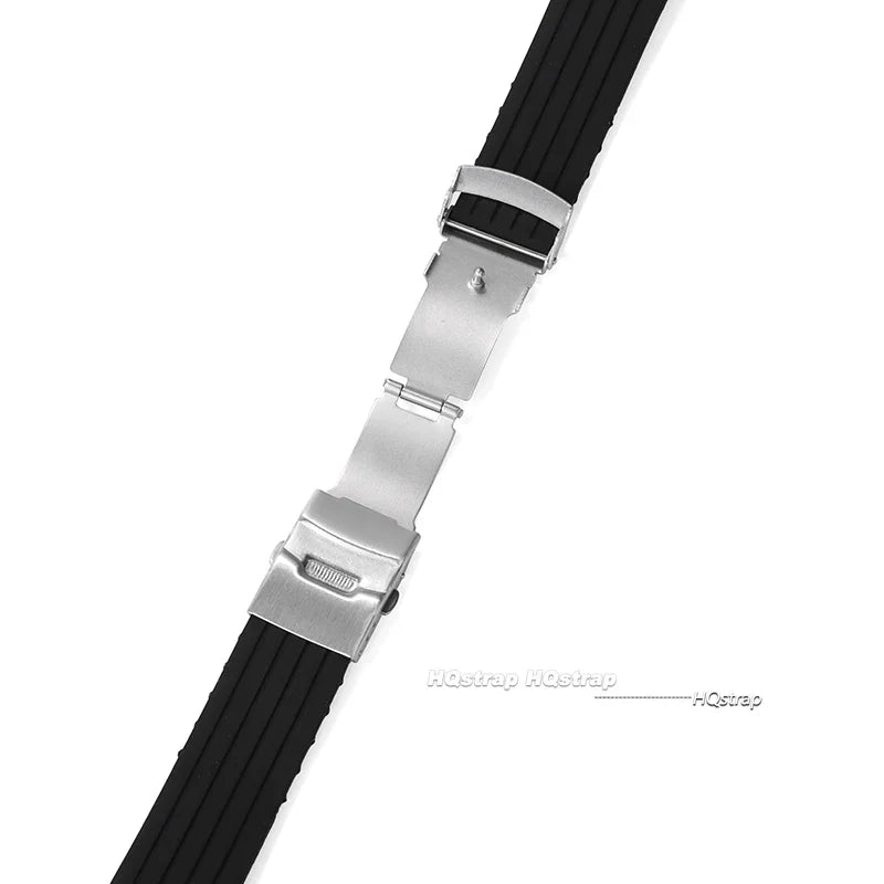 OnePlus Watch Band Silicone Rubber Strap Deployment Buckle Black Brown Green