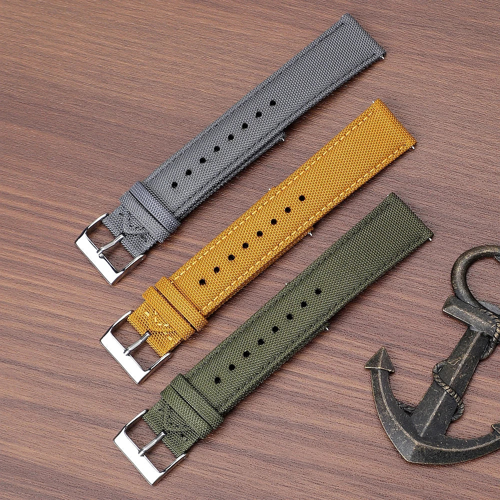 Polar Nylon Sailcloth Watch Strap Quick Release - Waterproof Unisex Band