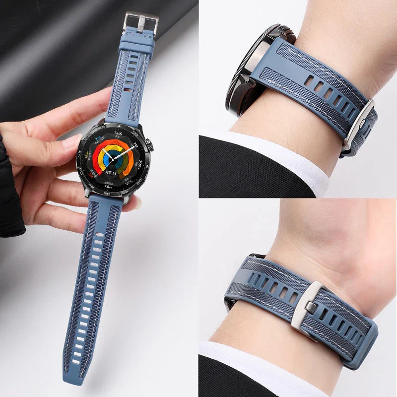 Motorola Moto Smartwatch Band - Breathable Silicone Nylon Quick Release Strap