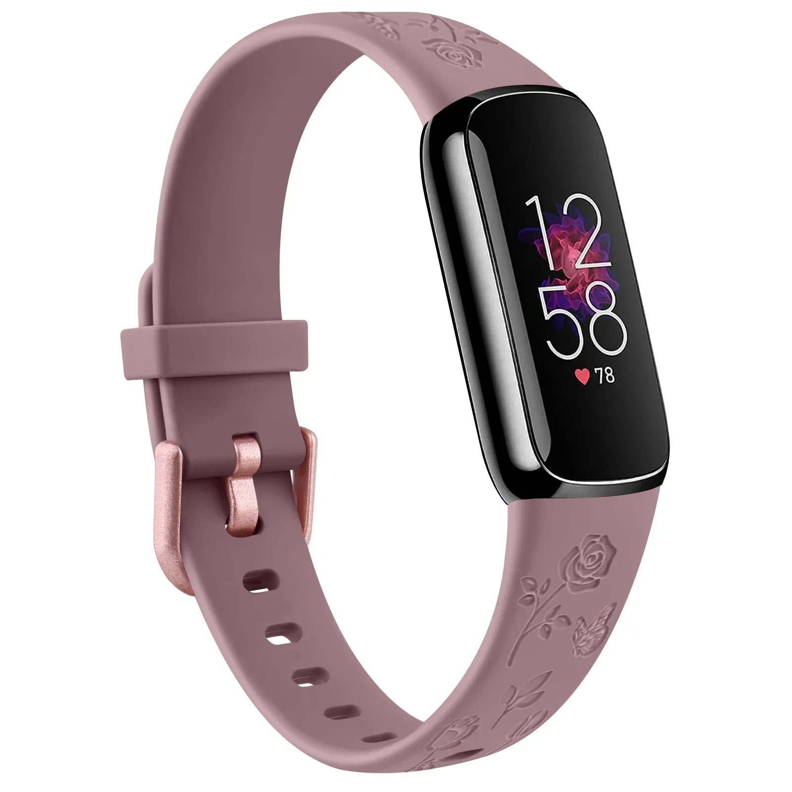 Fitbit Luxe TPU Flower Engraved Band - Soft and Comfortable