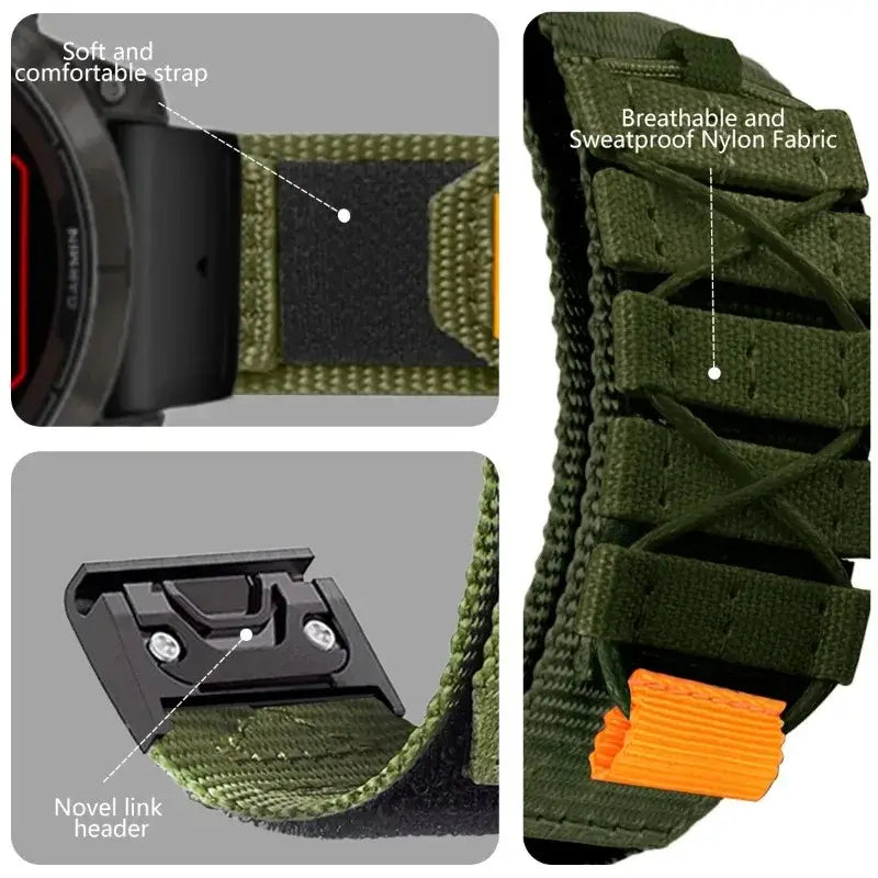 Garmin Nylon Velcro Band - Durable Breathable Strap