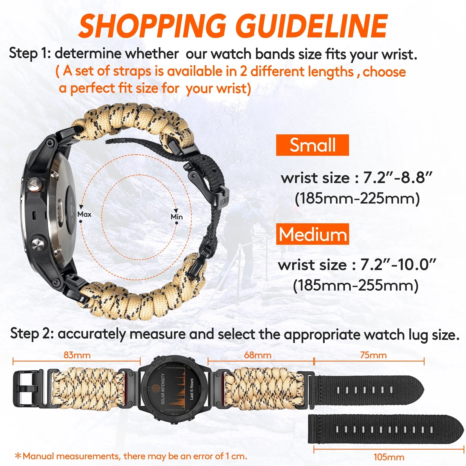 Garmin Paracord Watch Band Strap - Durable Sports Design