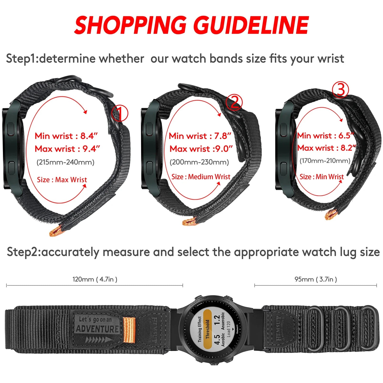 Garmin Rugged Nylon Watch Band Strap - Durable Design
