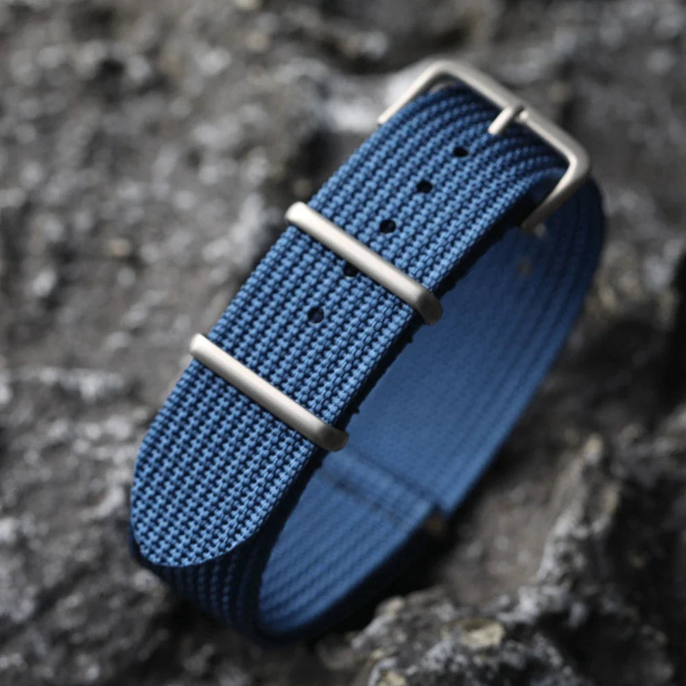 Polar Ribbed Nylon Watch Band Unisex Fabric Strap With Pin Buckle
