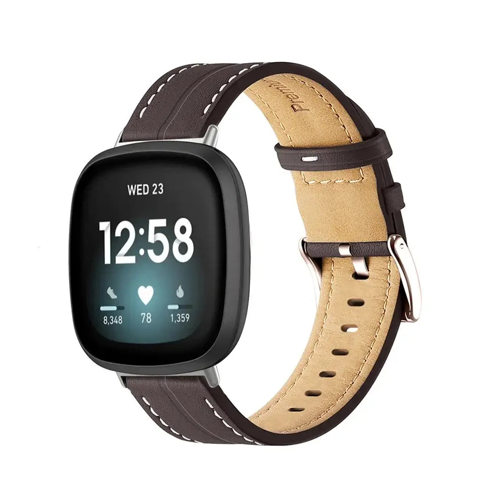 Fitbit Versa & Sense Leather Band - Premium Comfort