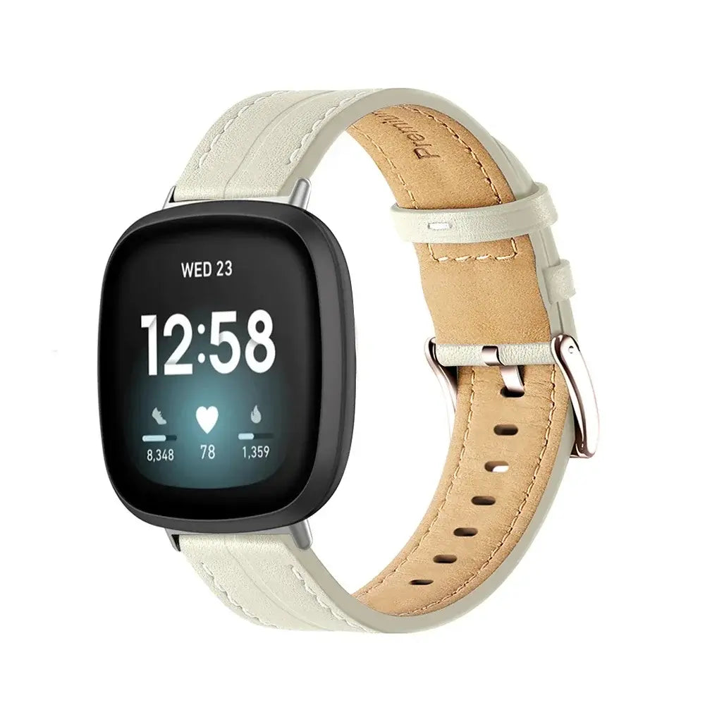 Fitbit Versa & Sense Leather Band - Premium Comfort