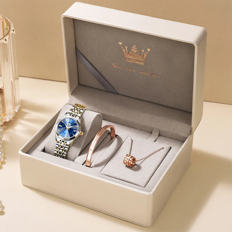 Women's Two Tone Stainless Steel Quartz Watch Luminous