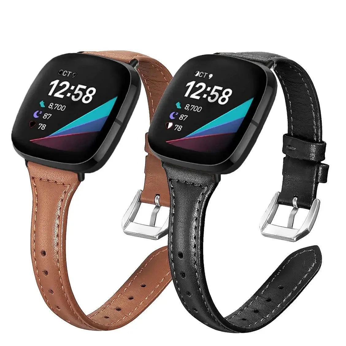Fitbit Versa & Sense Leather Band - Classic and Stylish