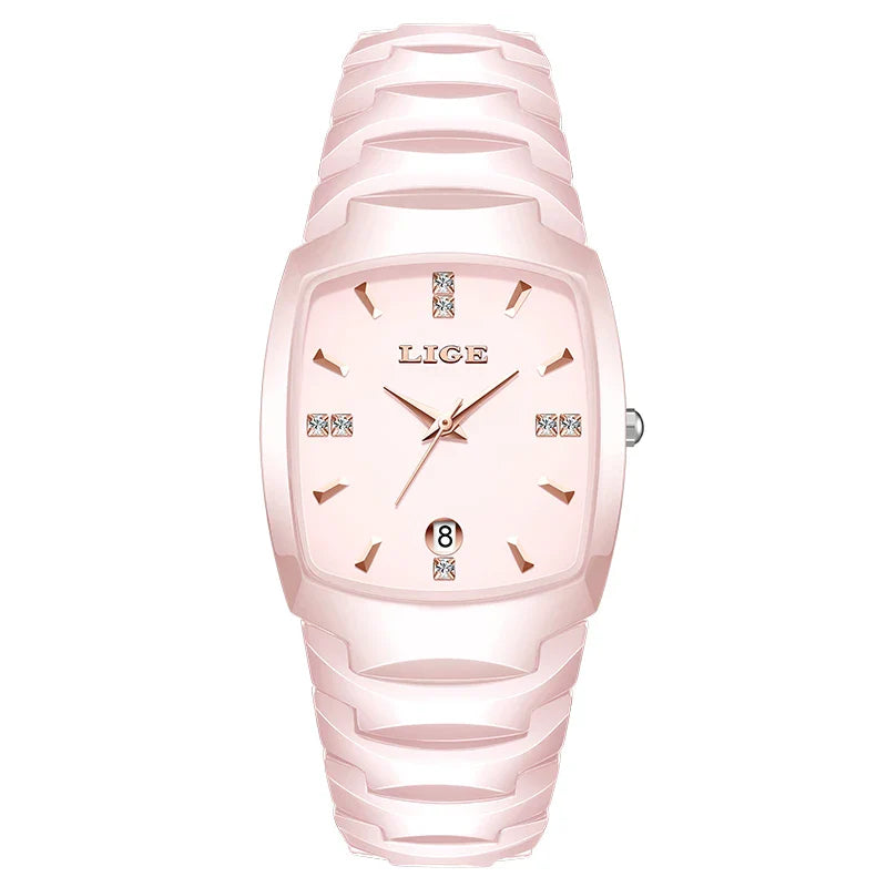 Women's Rose Gold Stainless Steel Luminous Date Slim Watch