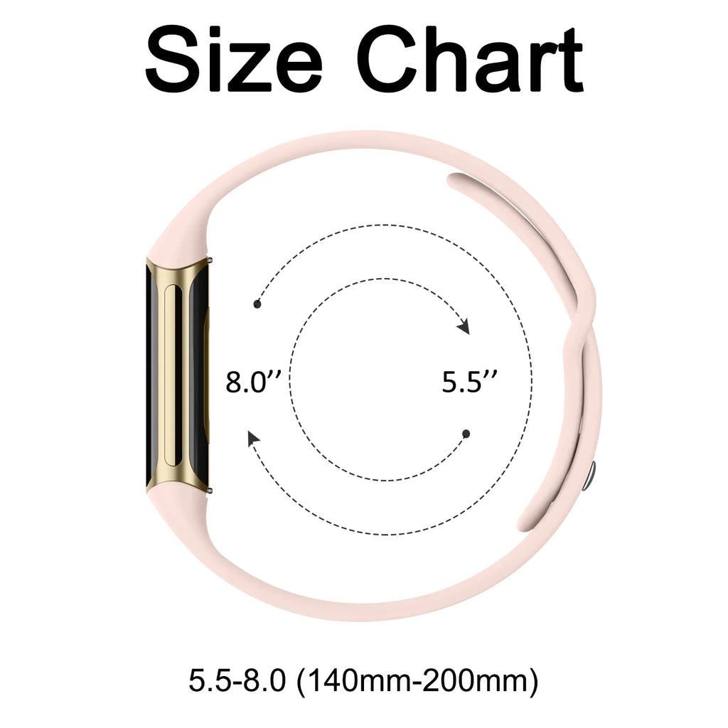 Fitbit Charge 5 6 Silicone Flower Engraved Soft Strap