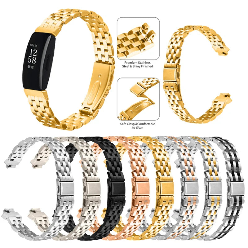 Fitbit Inspire 2, 1, HR Stainless Steel Strap - Premium Band