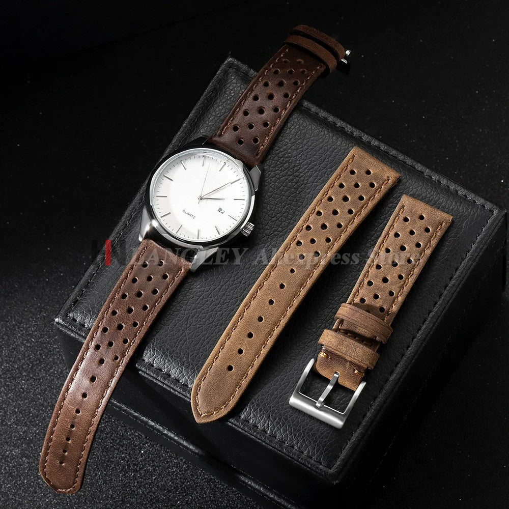 Motorola Moto Watch Band Vintage Leather Strap Breathable Bracelet