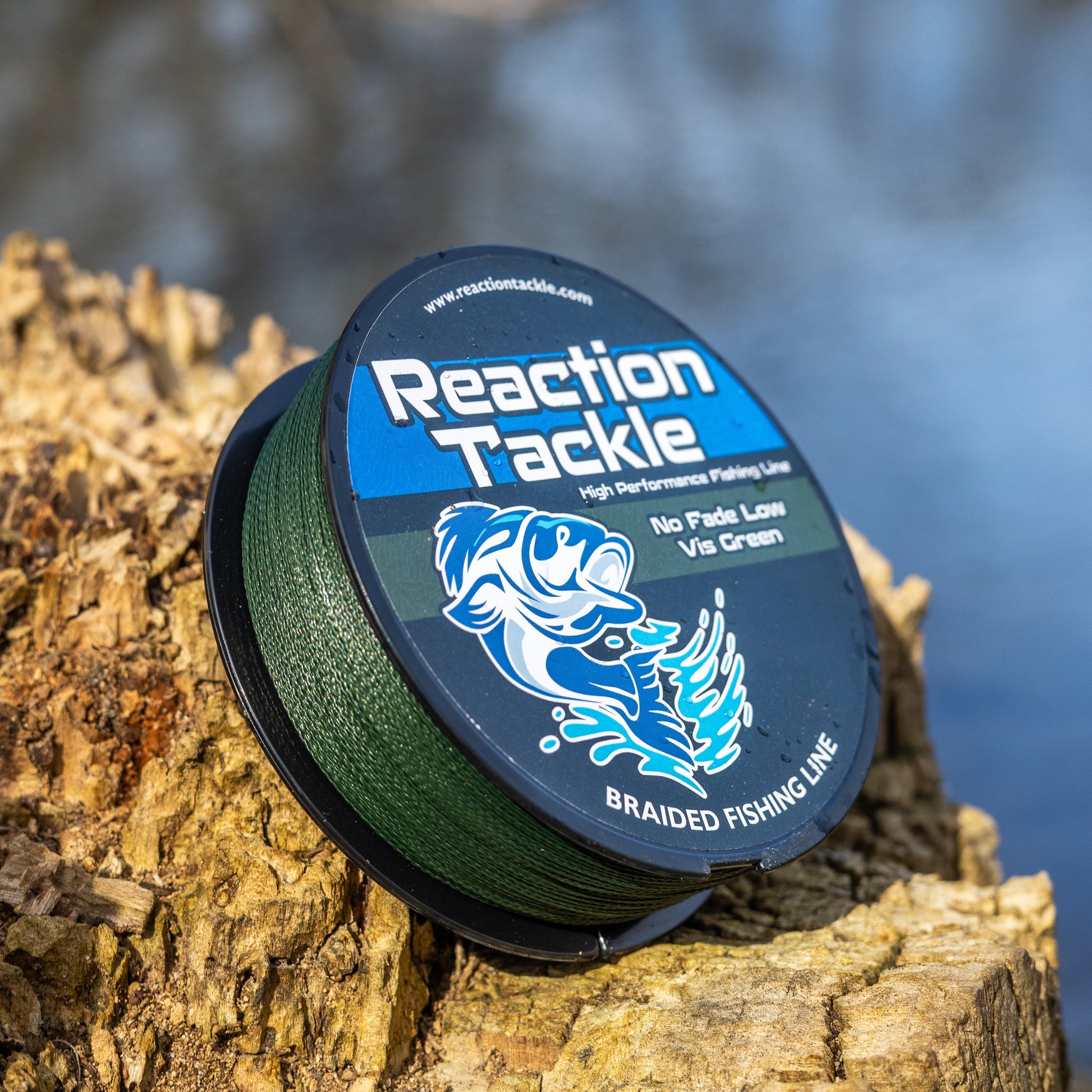 Reaction Tackle Braided Fishing Line - NO FADE Low-Vis Green
