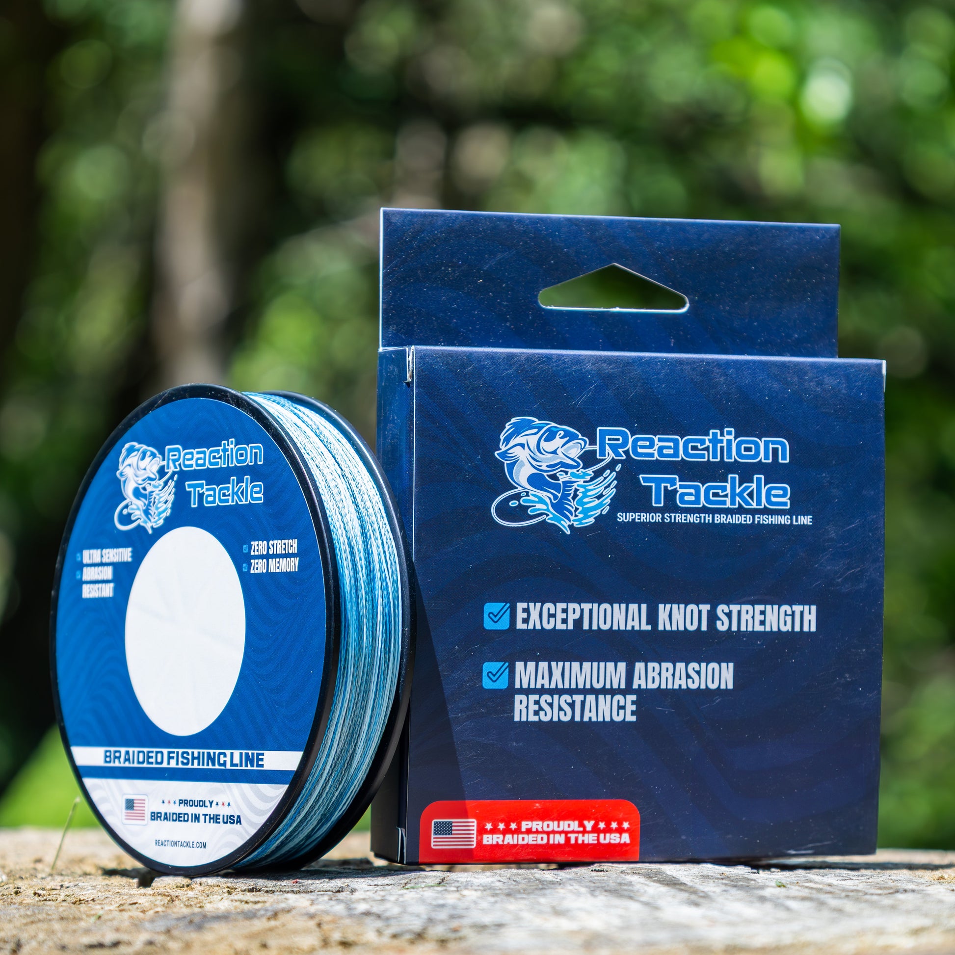 Reaction Tackle BRAIDED IN THE USA Fishing Line- 4X- NEW