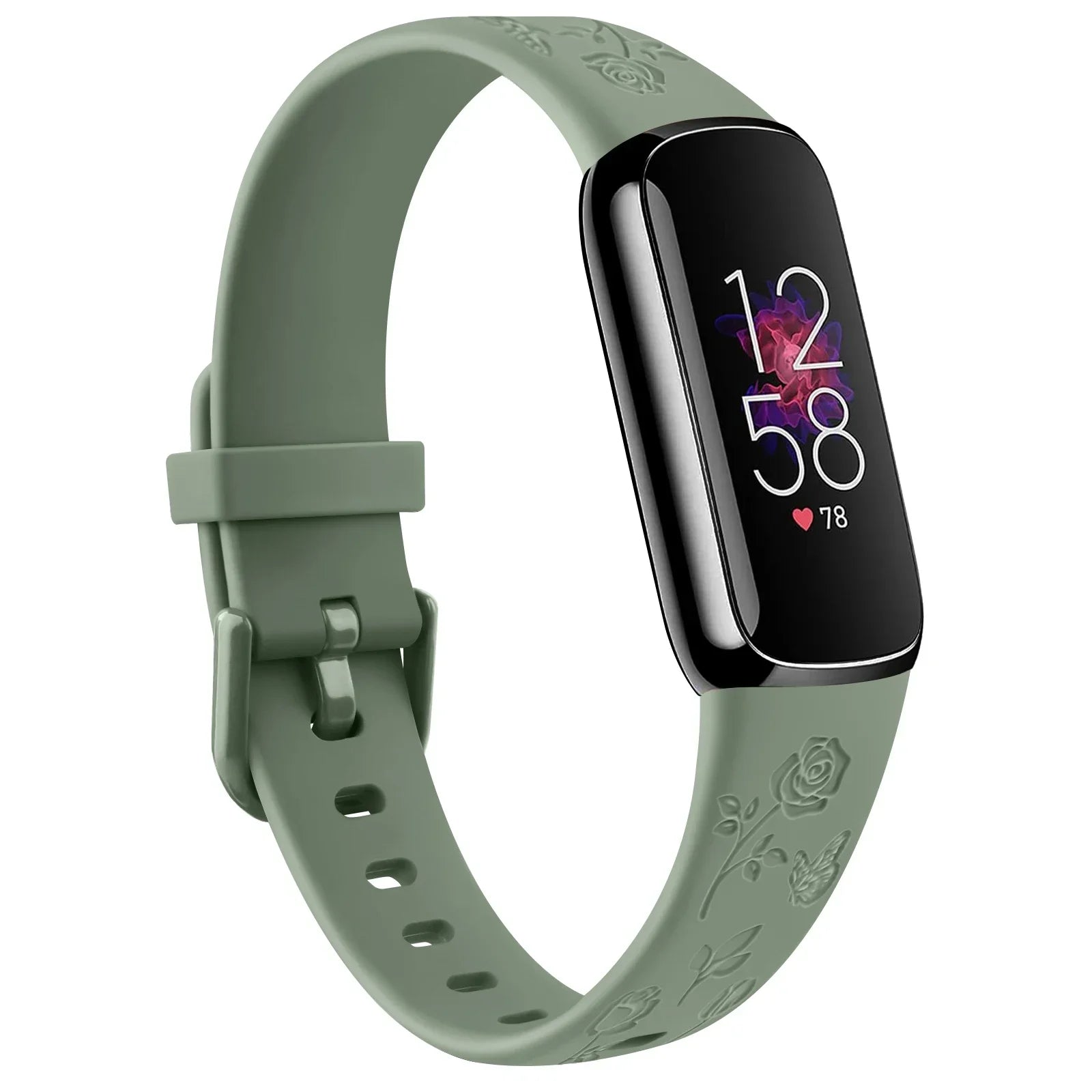 Fitbit Luxe TPU Flower Engraved Band - Soft and Comfortable