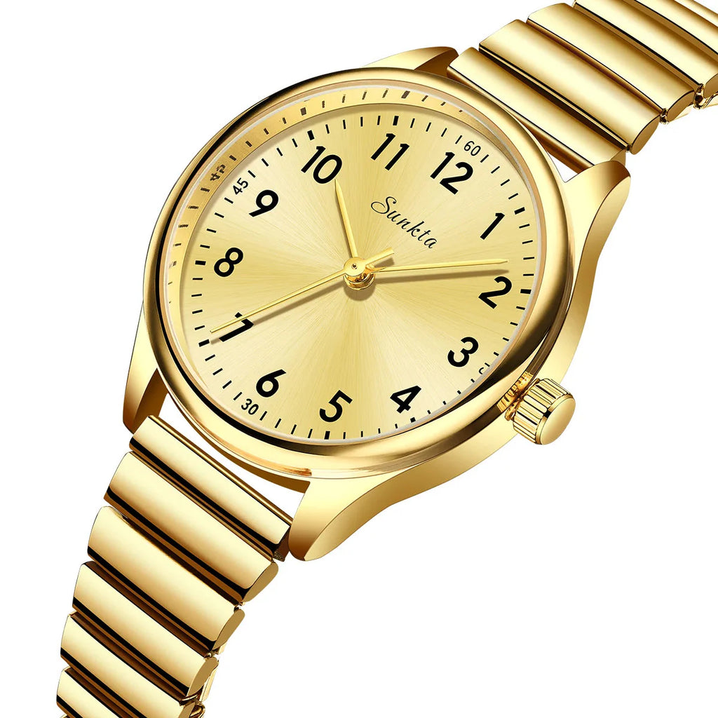 Gold Stainless Steel Women's Watch Quartz Minimalist
