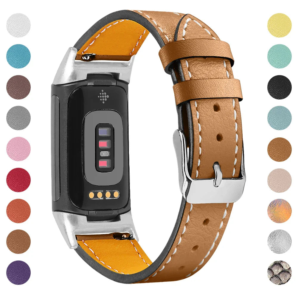 Fitbit Charge 5 6 Leather Strap - Stylish and Comfortable