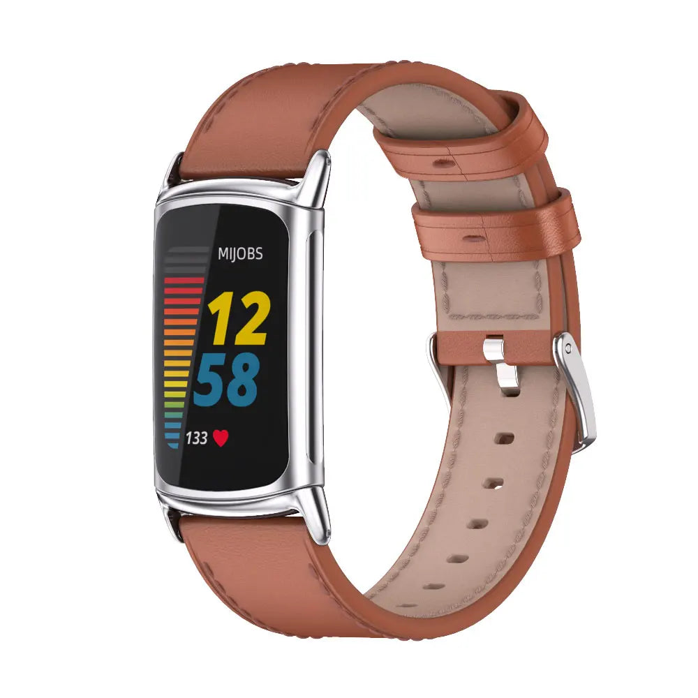 Fitbit Charge 5 6 Leather Strap - Stylish and Breathable