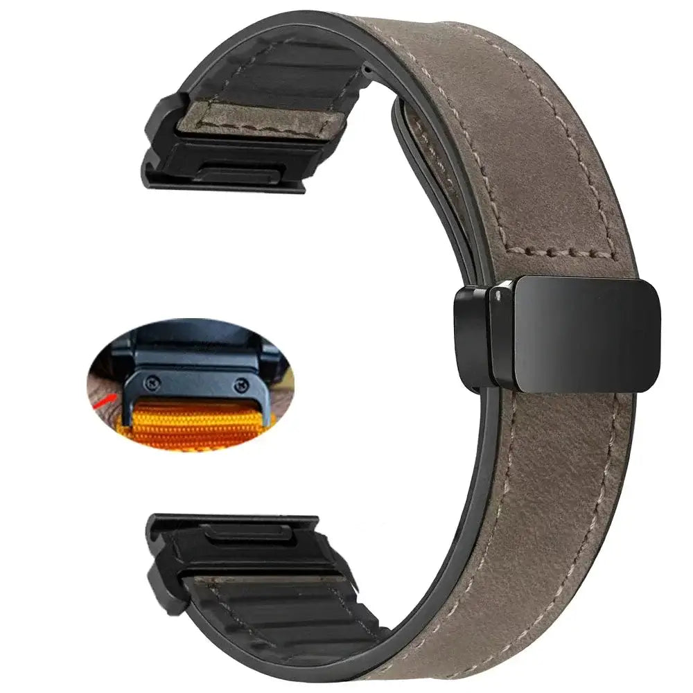 Garmin Soft Leather Band - Magnetic Buckle QuickFit Design