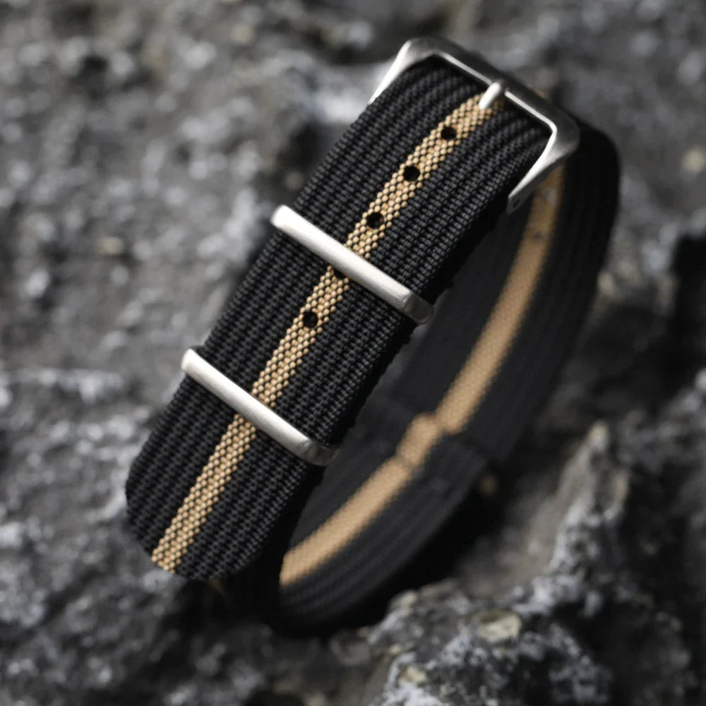Polar Ribbed Nylon Watch Band Unisex Fabric Strap With Pin Buckle