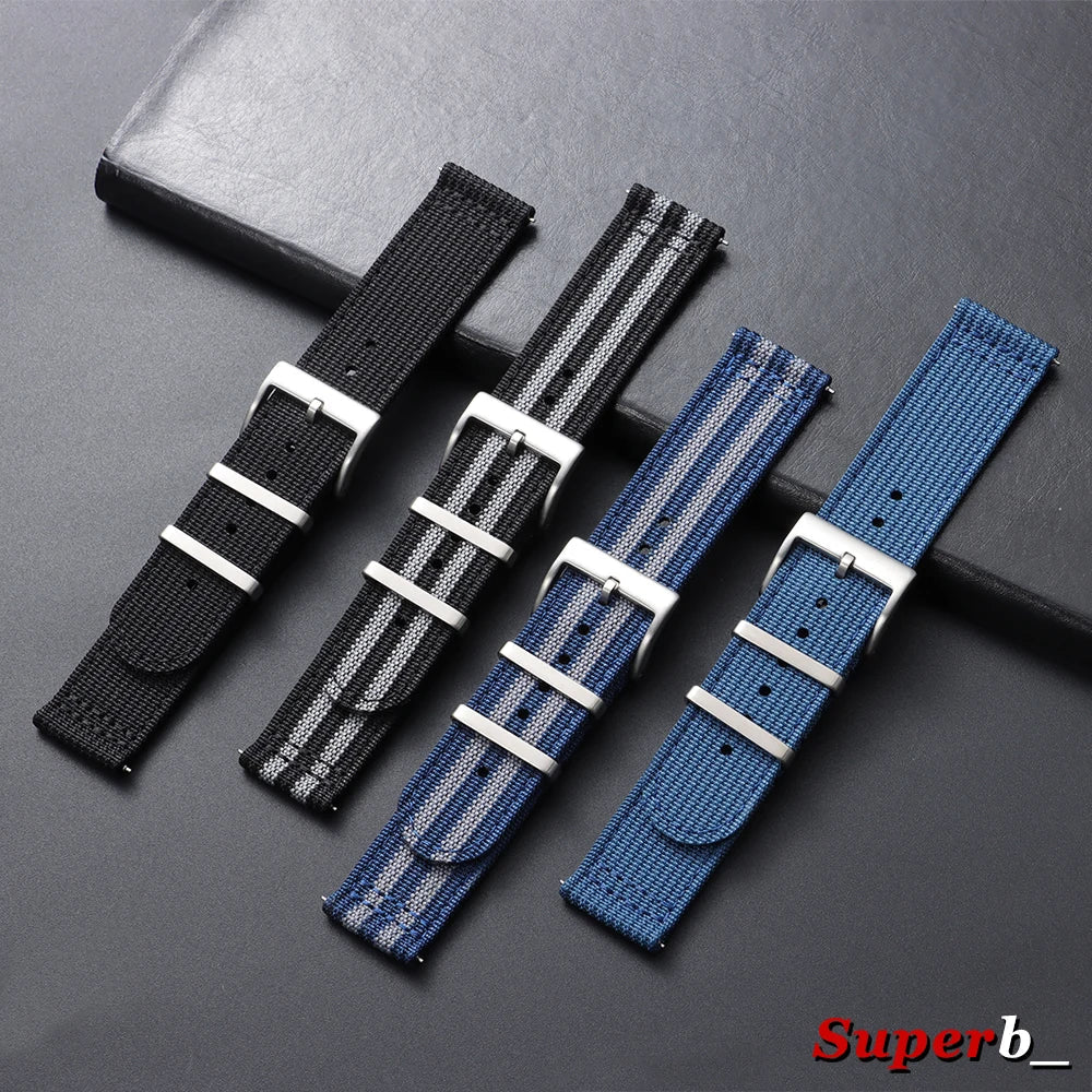 Motorola Moto Smartwatch Bands Ribbed Nylon Canvas Quick Release Watch Strap