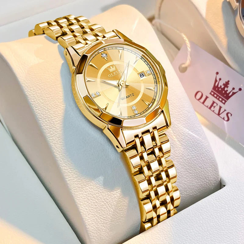 Women's Two Tone Stainless Steel Quartz Watch Luminous