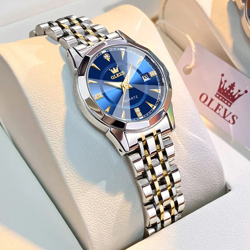 Women's Two Tone Stainless Steel Quartz Watch Luminous