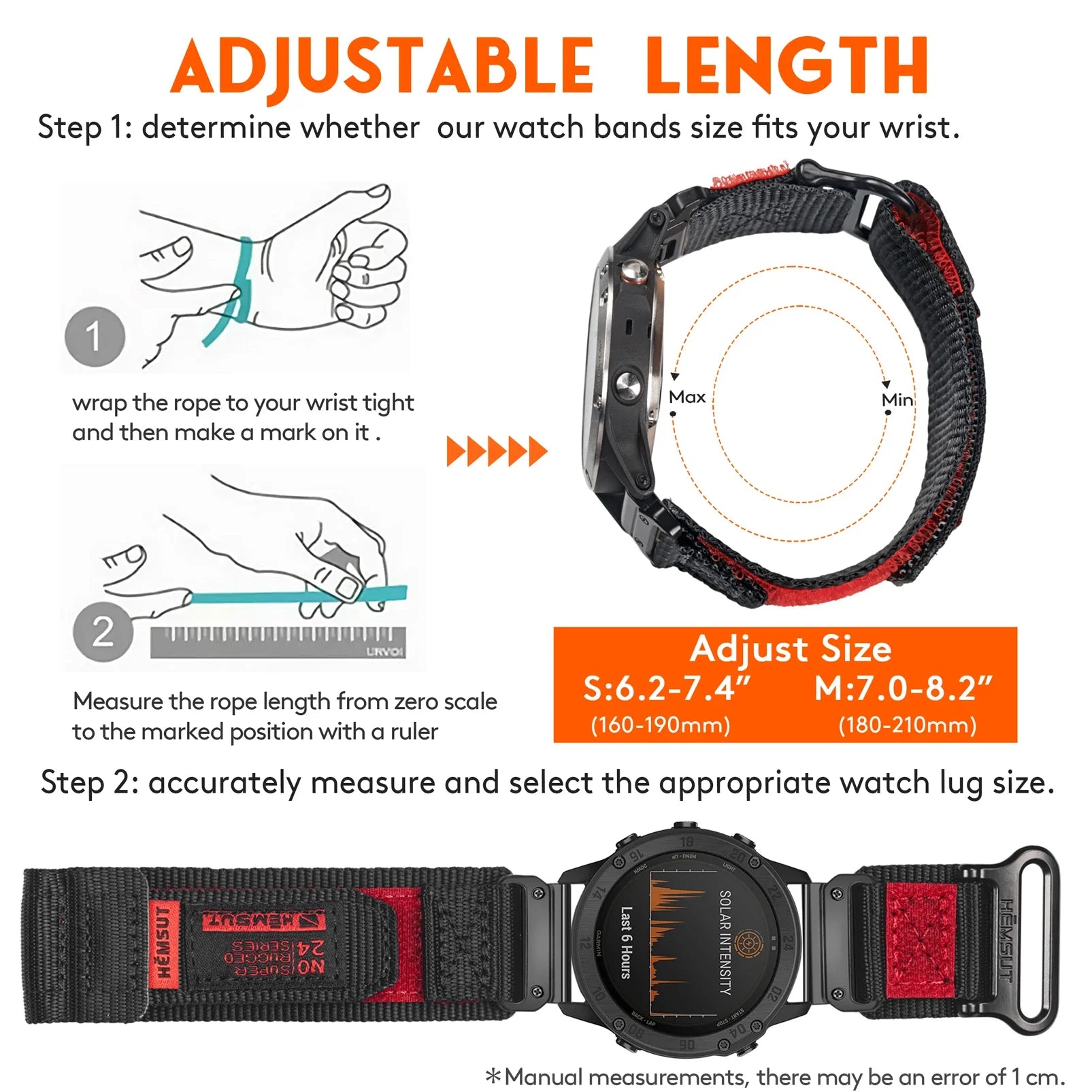 Garmin Nylon Band - Durable Military Sports Strap