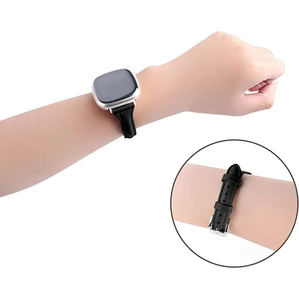 Fitbit Versa & Sense Leather Band - Classic and Stylish