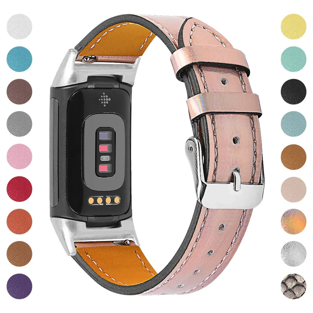Fitbit Charge 5 6 Leather Strap - Stylish and Comfortable
