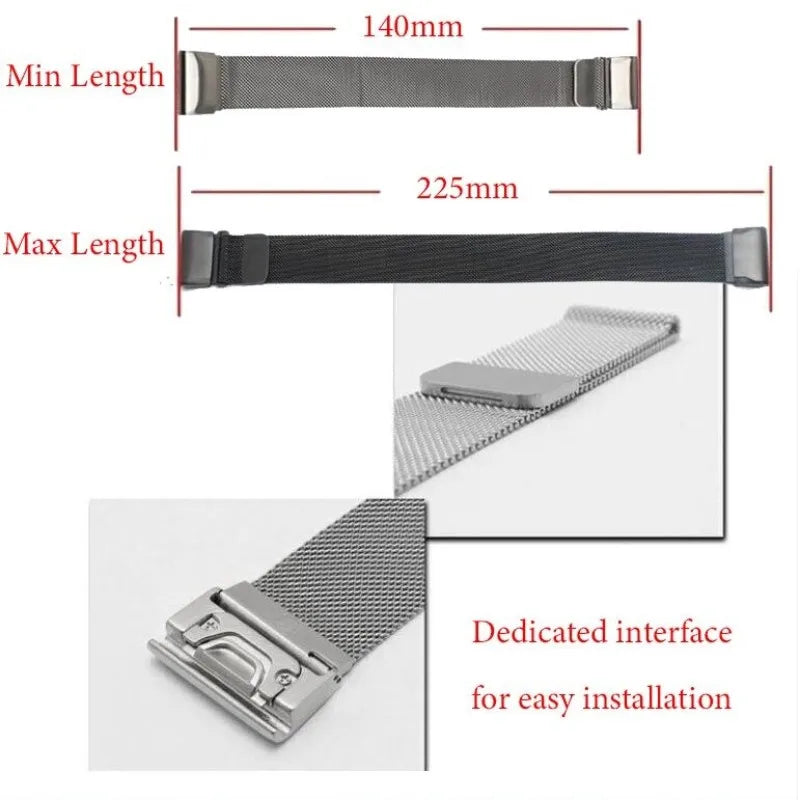Garmin Metal Milanese Band - Magnetic, Stylish, Comfortable