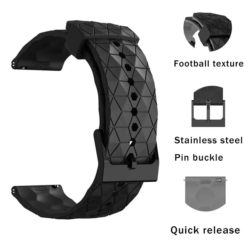 Polar Silicone Sport Watch Band Black Unisex Waterproof Rubber Strap