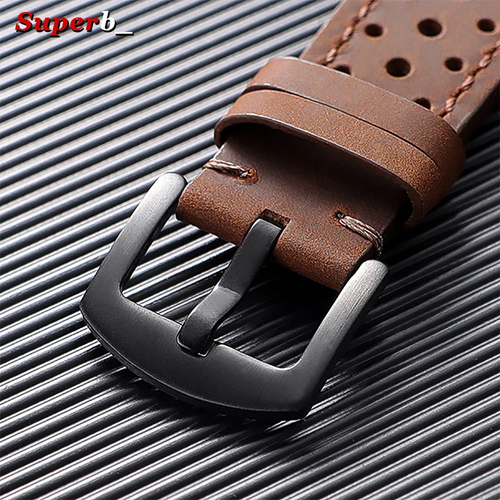 Amazfit Bands Leather Quick Release Watch Band Vintage Brown Cowhide Strap