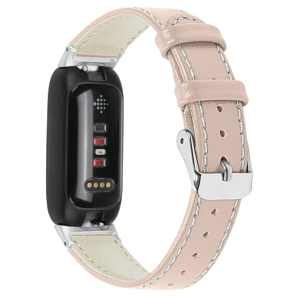 Fitbit Inspire 3 Leather Band - Stylish and Breathable Strap