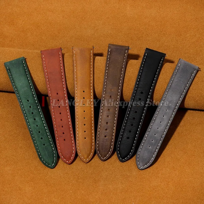 Polar Leather Watch Band For Smartwatch Genuine Calfskin Butterfly Clasp