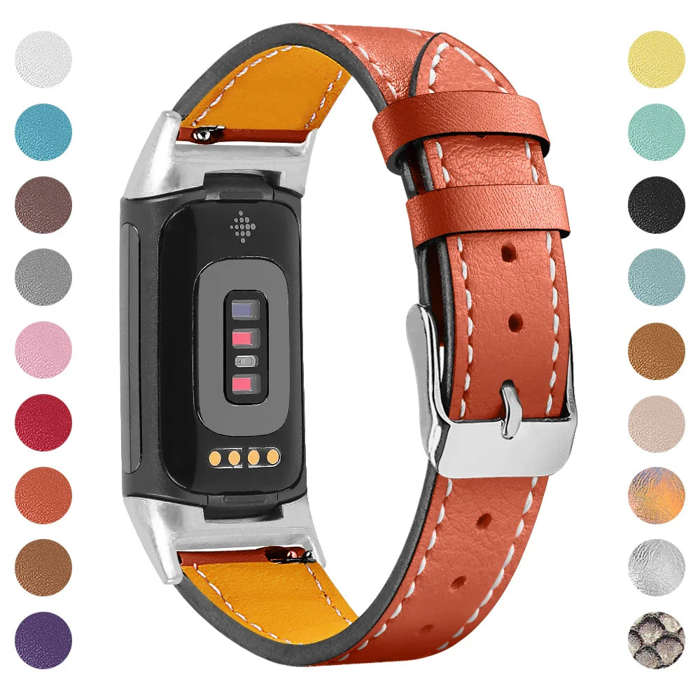 Fitbit Charge 5 6 Leather Strap - Stylish and Comfortable
