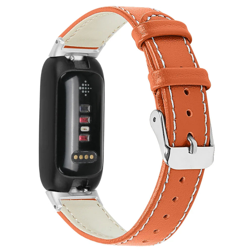 Fitbit Inspire 3 Leather Band - Stylish and Breathable Strap