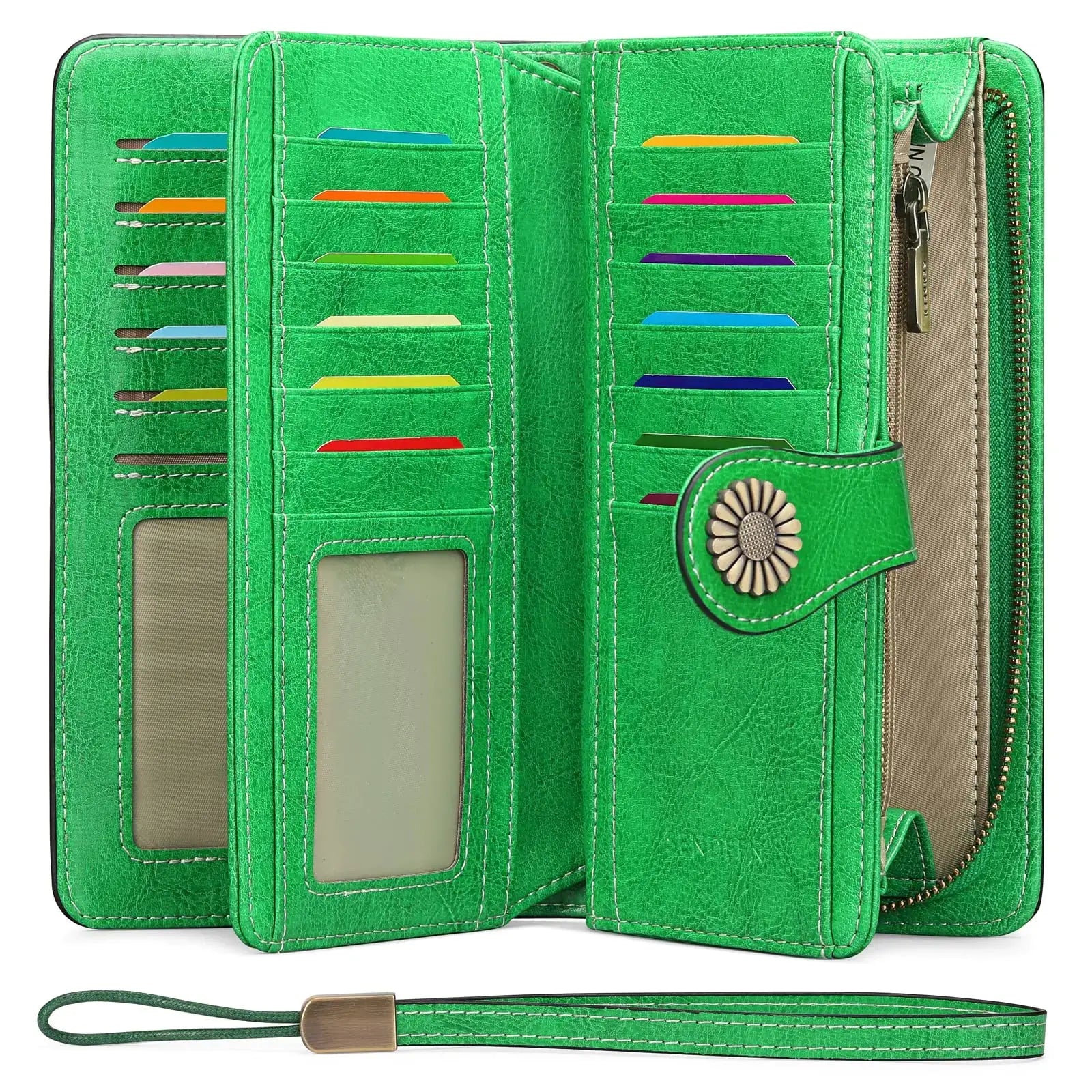 SENDEFN Wallets for Women | Genuine Leather Credit Card Holder with RFID Blocking